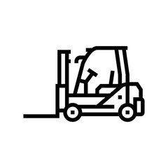 forklift construction car vehicle line icon vector. forklift construction car vehicle sign. isolated contour symbol black illustration