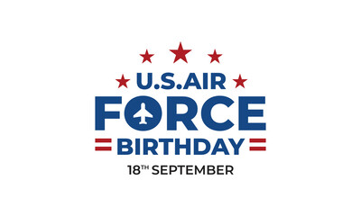 US Air Force Birthday September 18th ,For Banner ,Poster And Greeting Design ,Vector Template