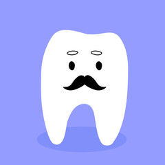 Wisdom tooth vector cartoon illustration. Childrens dental Clinic illustration. Children dental treatment 