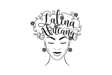 Latina Africana , Illustration with afro-latina woman