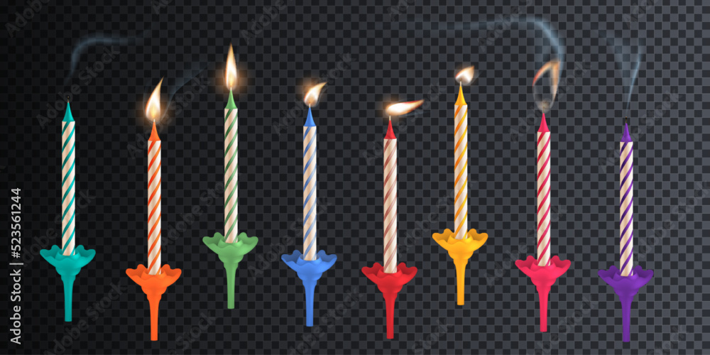 Sticker birthday candles set