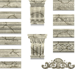 Cracked Marble Architecture Elements © Macrovector