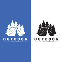 camping/outdoor logo icon vector. concept retro illustration design