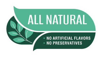 All Natural horizontal rounded badge