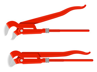 Red Spanner pipe wrench for plumbing fixing
