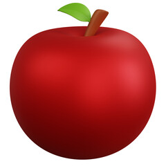 3d rendering red apple isolated