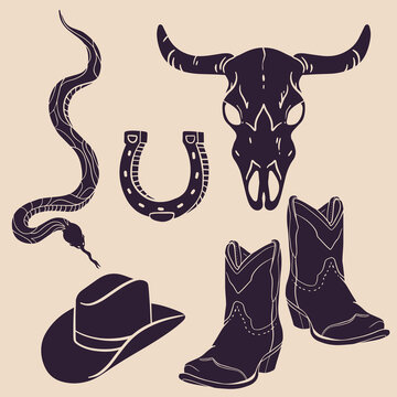 Wild West. Set Of Graphic Elements