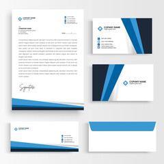 blue color business stationary template