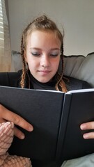 girl reading a book