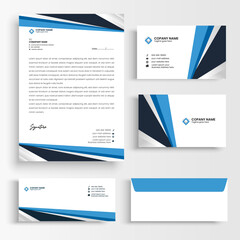 blue color business stationary template
