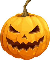 Jack o lantern Halloween pumpkin with skull face