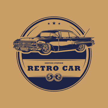 classic and retro car badge logo design