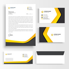 black and yellow stationary template