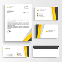 Fototapeta premium black and yellow stationary template