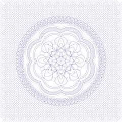 Guilloche Rosette or Element for Certificate Design. Abstract Waves Isolated on White Background