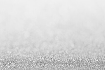 Silver de focused sparkle glitter background close up	