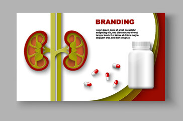 Web mockup branding medicines for kidney treatment