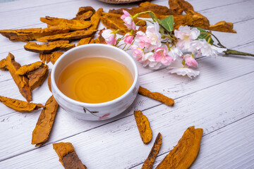 Tea Brewed with Korean Sanghwang Mushrooms