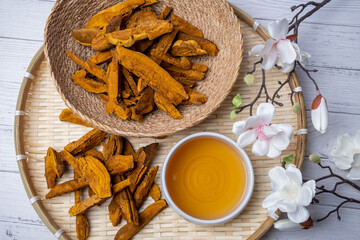 Tea Brewed with Korean Sanghwang Mushrooms