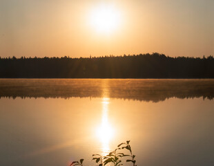 Early sunrise over the lake