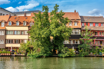 Häuserzeile in der Fischersiedlung in Bamberg