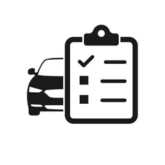 Car service list icon. Car diagnostics or repair. Checklist car service maintenance icon. Vector illustration.