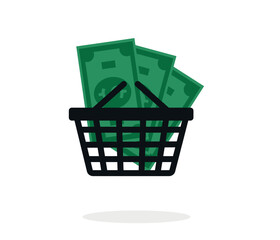 buy. dollar and shopping cart icon. shopping concept.
