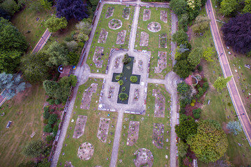 Aerial view of Hull  Northern Cemetery, Crematorium & Chapel. Chanterlands Avenue, Kingston upon...