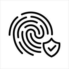 Scanned finger Icon Flat Style Isolated Vector Illustration on white background. eps 10