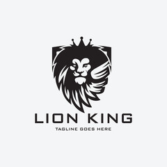 Lion king logo design template. Vector illustration