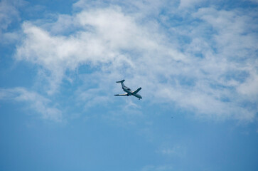 plane flies in the sky