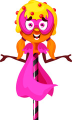 Halloween cartoon lollipop, cute vector candy