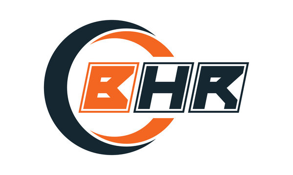 BHR three-letter circle logo design. custom font logo vector template | abstract logo | word mark logo | letter mark logo | business logo | minimalist logo | font logo |