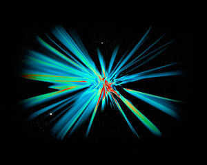 Digital illustration of a neutron flash in space