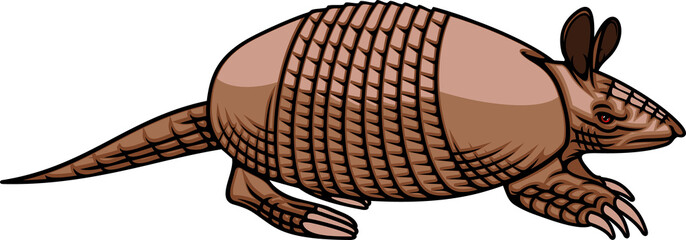 Armadillo animal isolated vector icon, mascot