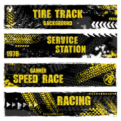Tire track black and yellow banners © longquattro