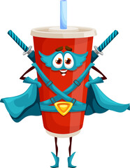 Cartoon soda drink superhero funny character