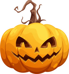 Fototapeta premium Cartoon Halloween pumpkin scary Jack o lantern