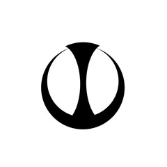 The illustration of black and white logo