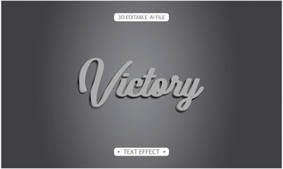 victory text effect. 3d text effect