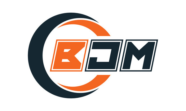 BJM three-letter circle logo design. custom font logo vector template | abstract logo | word mark logo | letter mark logo | business logo | minimalist logo | font logo |