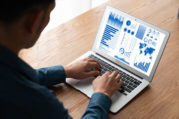 Business data dashboard provide modish business intelligence analytic for marketing strategy...
