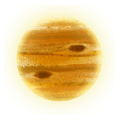 Jupiter in the solar system, universe, stars and space