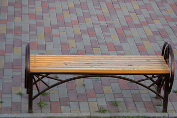 A bench in a public place