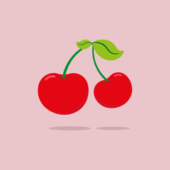 fresh cherry fruit vector illustration