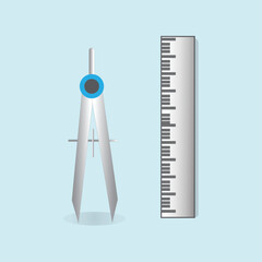 architecture equipment for measurement technical tool engineer and school vector illustration