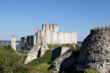 Fototapeta na wymiar Ruins of the Chateau Gaillard in the town of Les Andelys