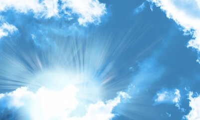 Jesus Christ In The Clouds Of Heaven With Light - Ascension Christ Return