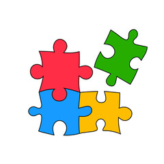 Jigsaw puzzle icon vector for business infographic  - 523576690