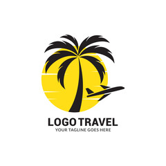 summer travel logo icon vector template.